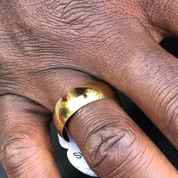 NW Yellow Gold over Stainless Steel, Unisex Ring - Picture 2 of 5